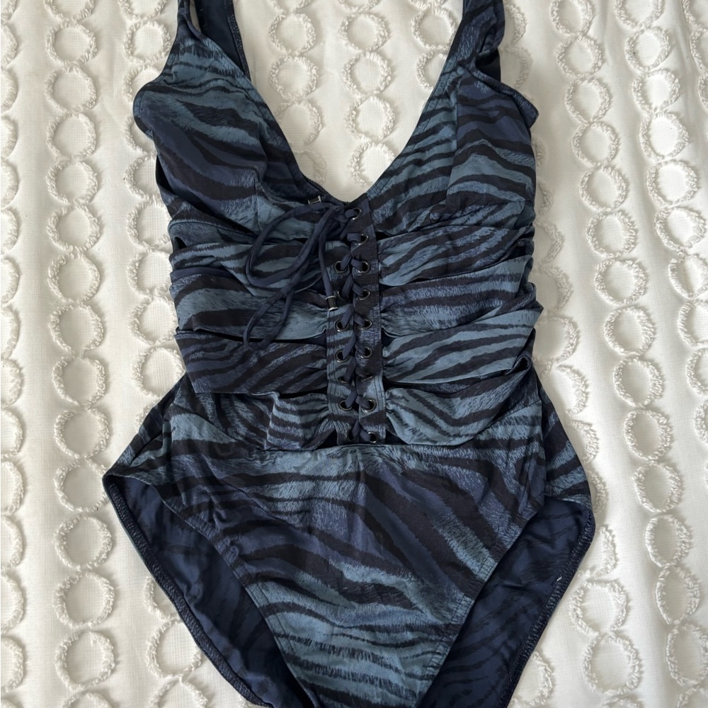 Zebra Print One Piece Swimsuit